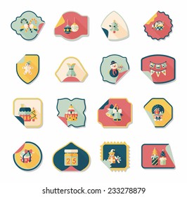 Christmas sticker flat banner background set,eps10