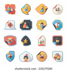 Christmas sticker flat banner background set,eps10