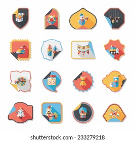 Christmas sticker flat banner background set,eps10
