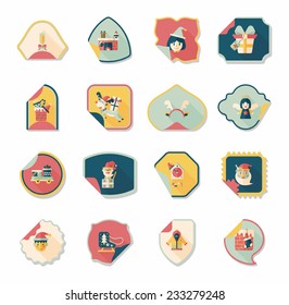 Christmas sticker flat banner background set,eps10