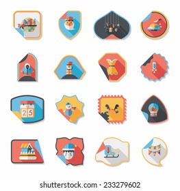 Christmas sticker flat banner background set,eps10