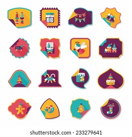 Christmas sticker flat banner background set,eps10