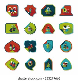 Christmas sticker flat banner background set,eps10