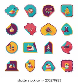 Christmas sticker flat banner background set,eps10