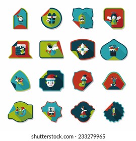 Christmas sticker flat banner background set,eps10