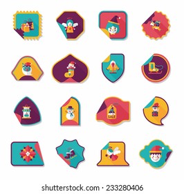 Christmas sticker flat banner background set,eps10