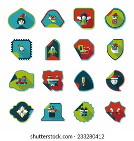 Christmas sticker flat banner background set,eps10
