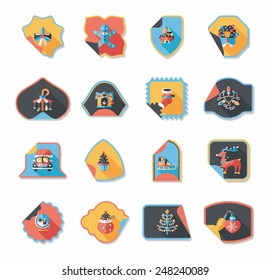 Christmas sticker flat banner background set,eps10