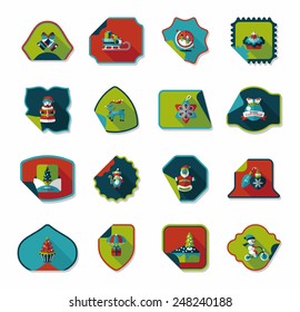 Christmas sticker flat banner background set,eps10