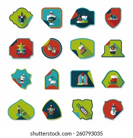 Christmas sticker flat banner background set,eps10