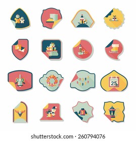 Christmas sticker flat banner background set,eps10