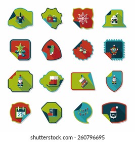 Christmas sticker flat banner background set,eps10
