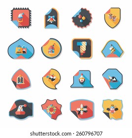 Christmas sticker flat banner background set,eps10