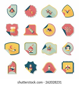 Christmas sticker flat banner background set,eps10