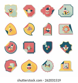 Christmas sticker flat banner background set,eps10