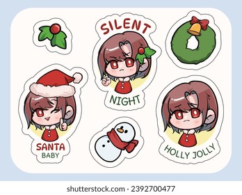 Christmas Sticker Pack Chibi Character
