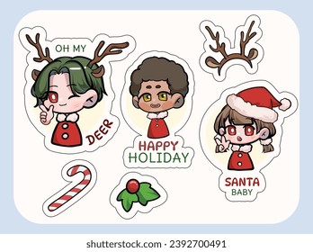 Christmas Sticker Pack Chibi Character