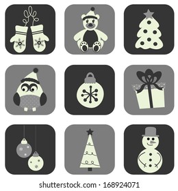 Christmas Sticker Set Black And White