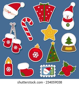 Christmas sticker - vector