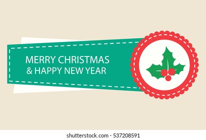 christmas sticker vector