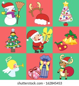 Christmas sticker and Vector illustration