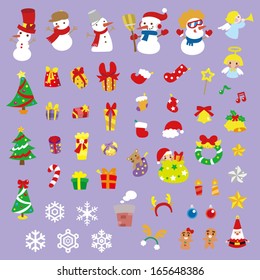 Christmas sticker and Vector illustration