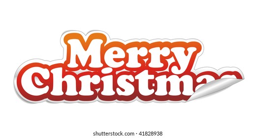 christmas sticker with white background, vector illustarion