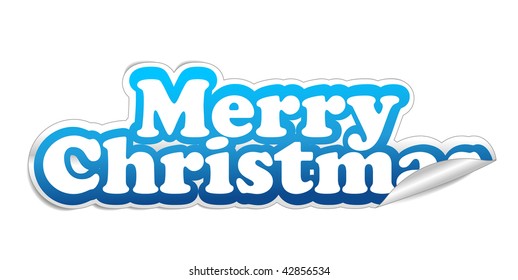 christmas sticker with white background, vector illustration