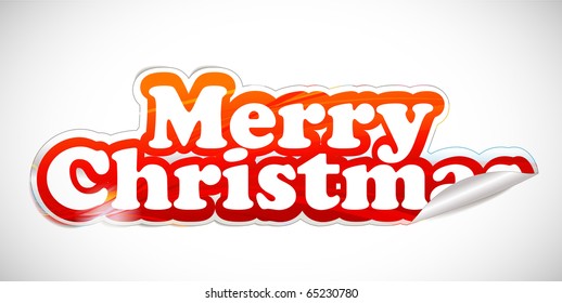 christmas sticker with white background, vector illustarion