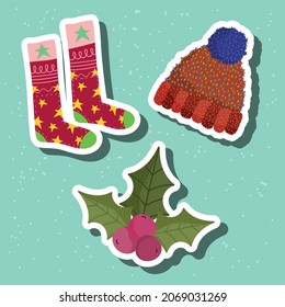 Weihnachtsmütze und -socke