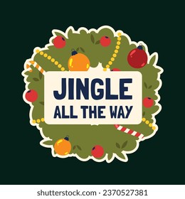 Christmas stickers. Christmas Label. Merry Christmas background. Happy Christmas elements. Xmas tree. gift box. Label, Sticker, Template. December 25. cartoon Vector illustration.