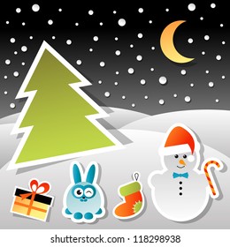 christmas stickers set