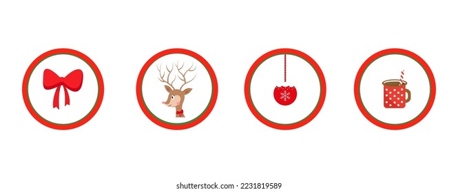 Christmas stickers. Stickers Vector graphics