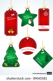 Christmas stickers. Vector illustration eps 10
