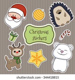Christmas stickers vector. Set2.