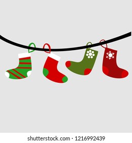 christmas stocking background vector