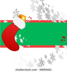 Christmas stocking banner vector on white