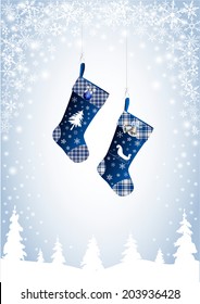 Christmas Stocking In Blue