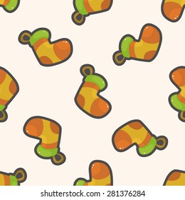 Christmas stocking , cartoon seamless pattern background