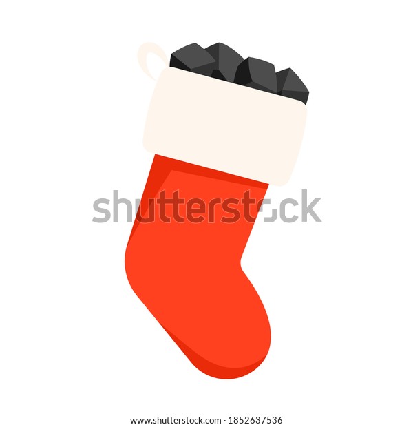 Christmas Stocking Coal Icon Clipart Image Stock Vector (Royalty Free ...