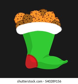 Christmas stocking with Cookie. traditional Holiday Xmas sock for biscuit

