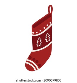 christmas stocking decoration icon flat