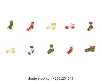 Christmas Stocking Design Element Set