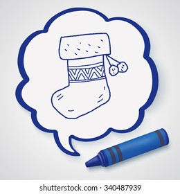 Christmas stocking doodle drawing