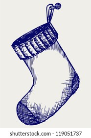 Christmas stocking. Doodle style