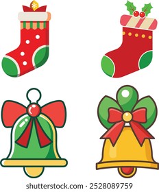 Estoque de Natal e vetor de campainha 