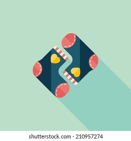 Christmas stocking flat icon with long shadow,EPS 10