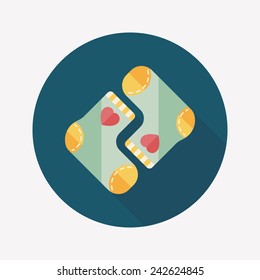 Christmas stocking flat icon with long shadow,EPS 10