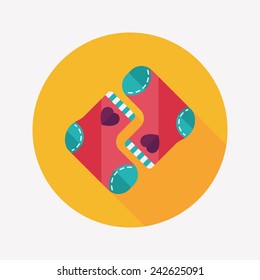 Christmas stocking flat icon with long shadow,EPS 10