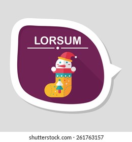 Christmas stocking flat icon with long shadow,eps10